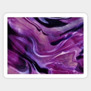 Purple Glow Abstract Fluid Art Sticker